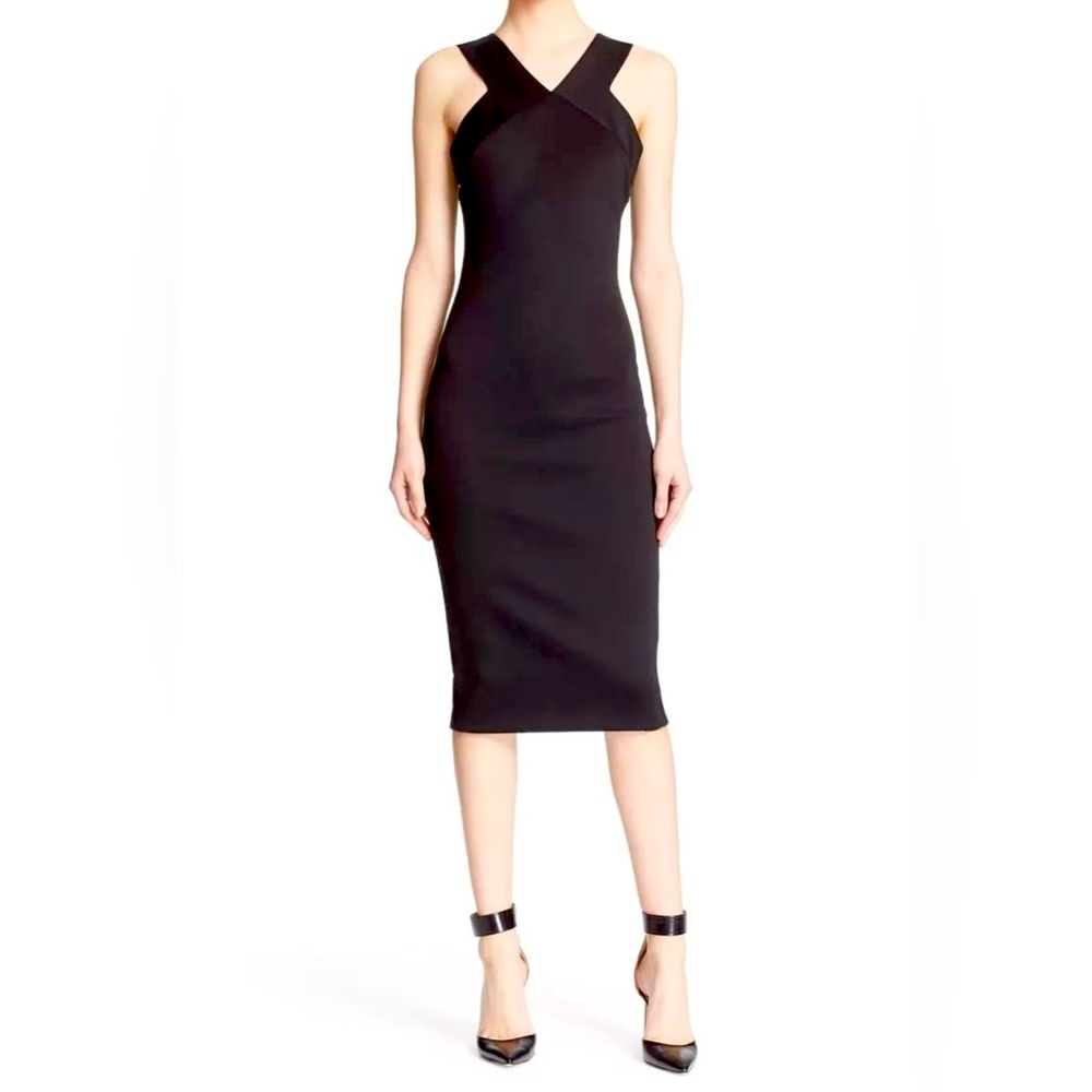 TED BAKER LONDON - Vadena Midi Sheath Dress in Black TB 4/ US 10 - NEW